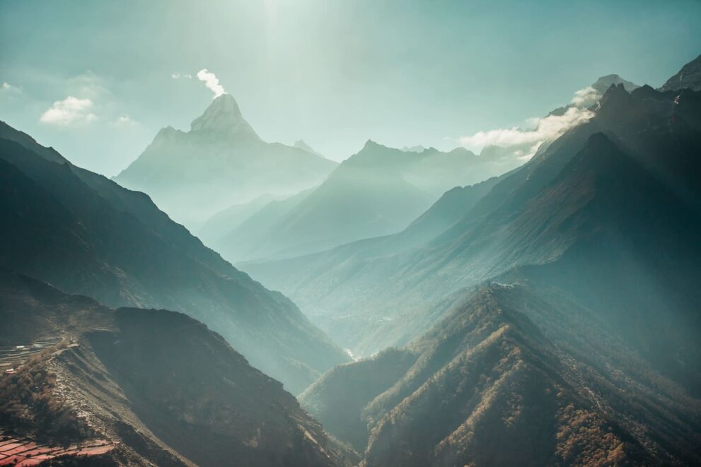Das Panorama des Himalaya