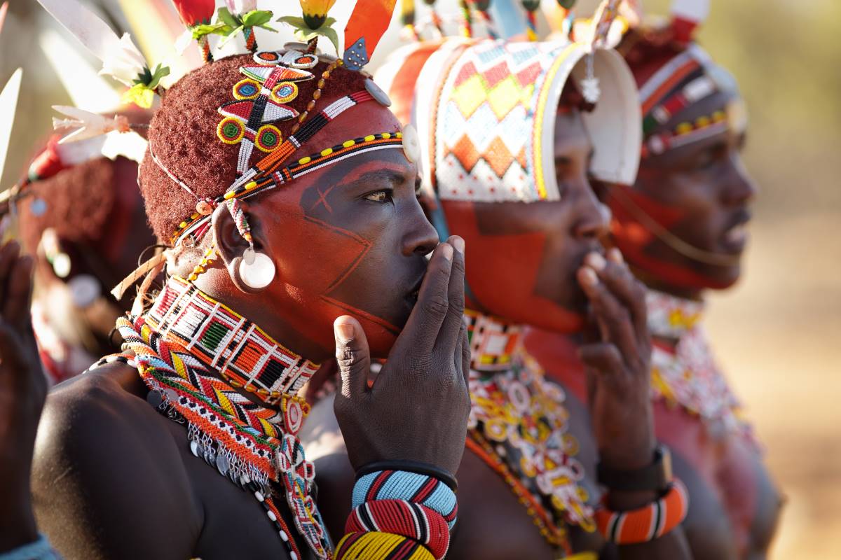 Samburu bei traditionellem Fest im Lewa Wildlife
