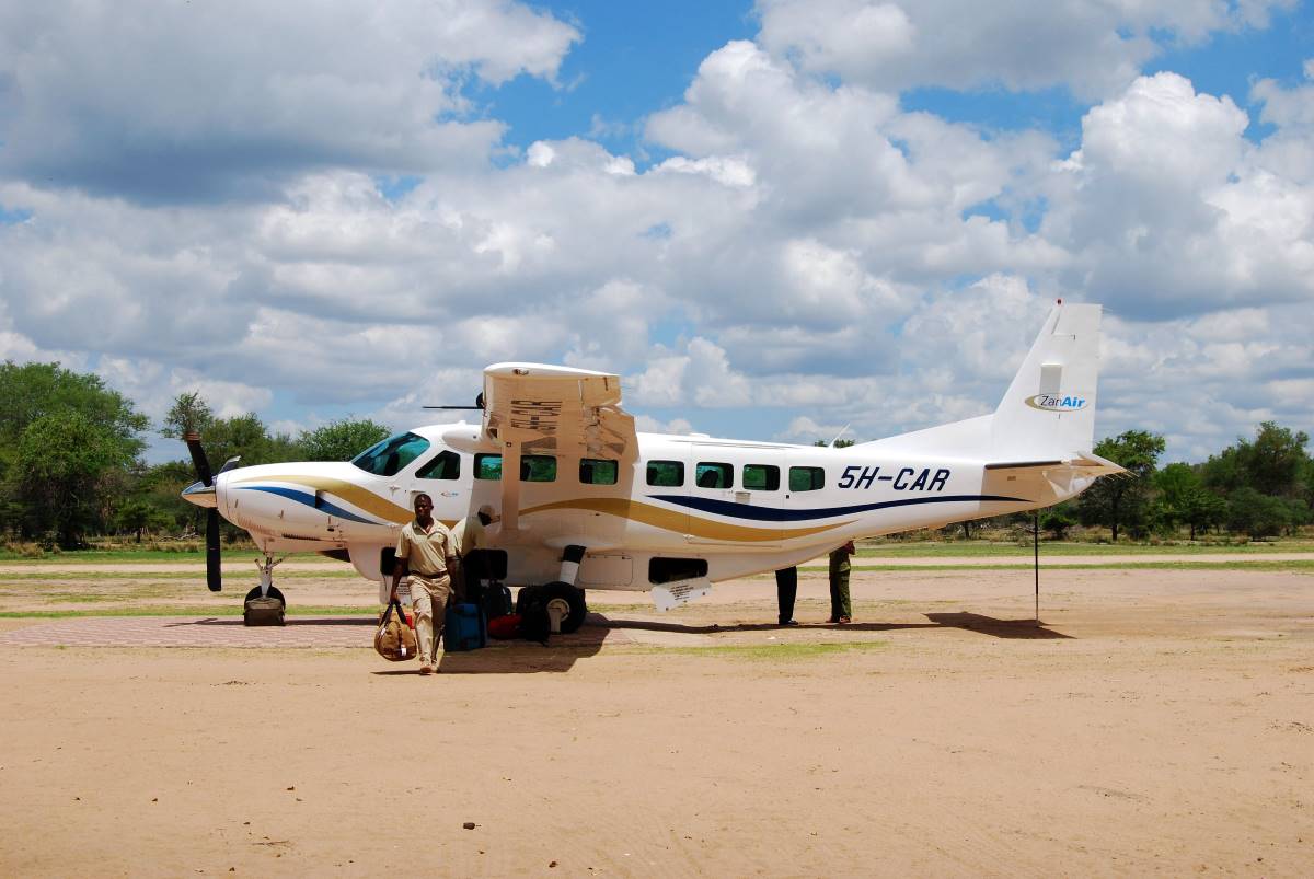 Typisches Kleinflugzeit, das für Fly-In Safari genutzt wird