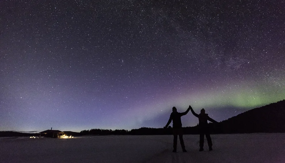 Schweden Aurora Nordlichter und Sterne